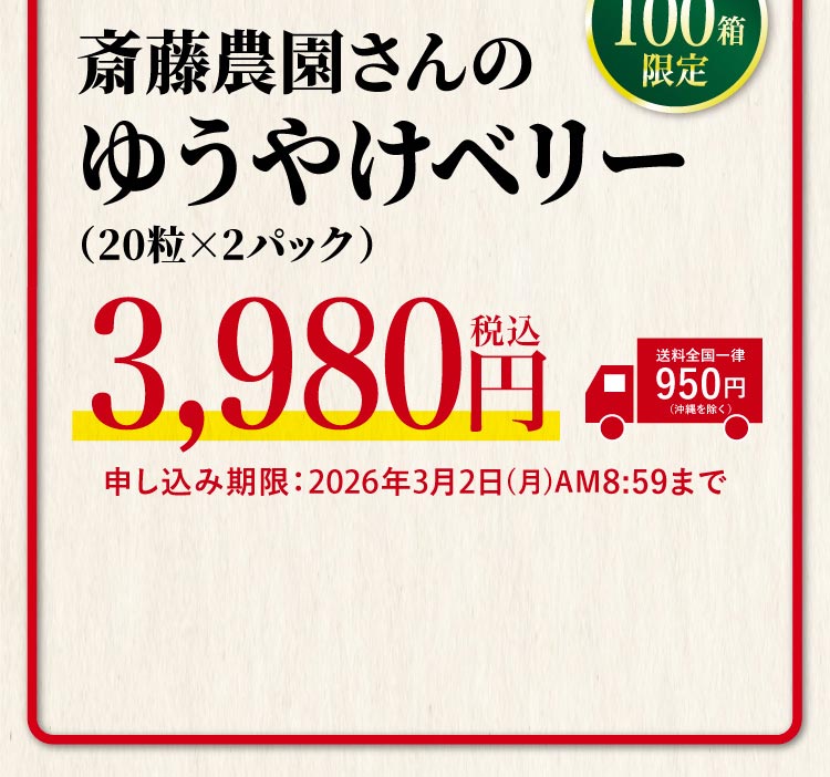 【産地直送】斎藤農園さんの『ゆうやけベリー』（福島県産）