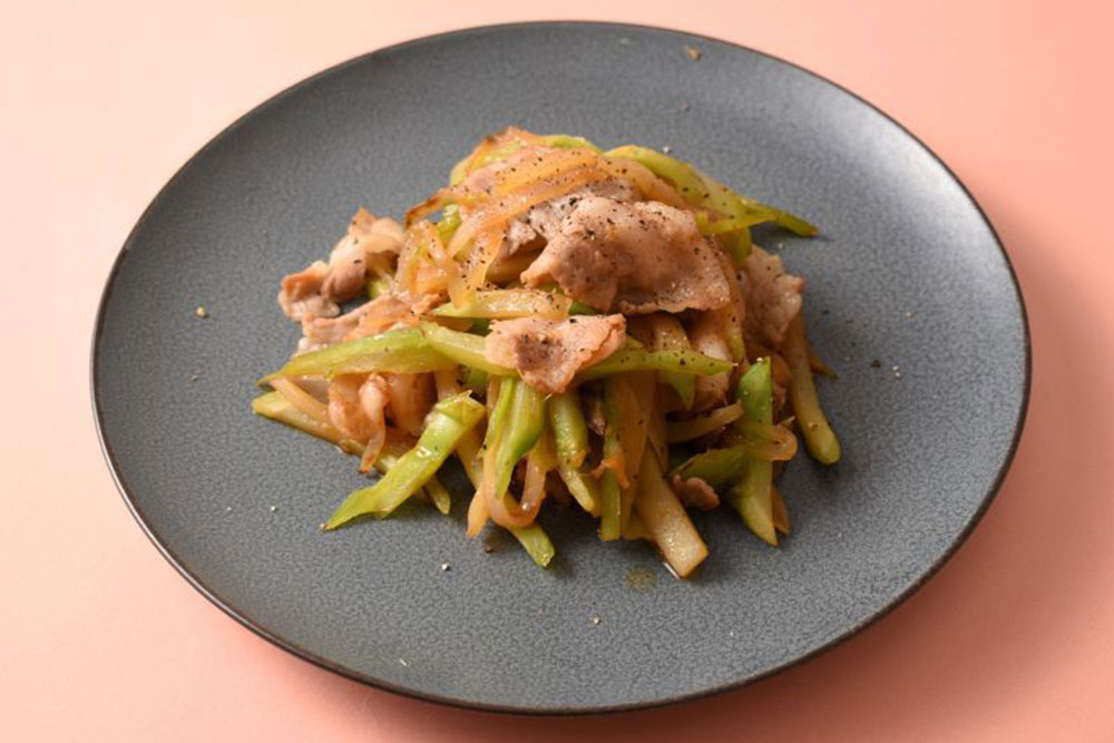 生ザーサイと豚肉の生姜焼き