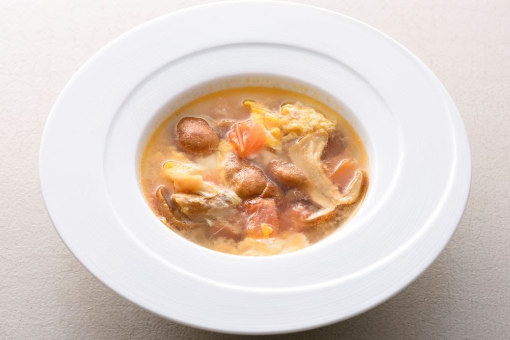 ジャンボなめこの卵とじ中華スープ