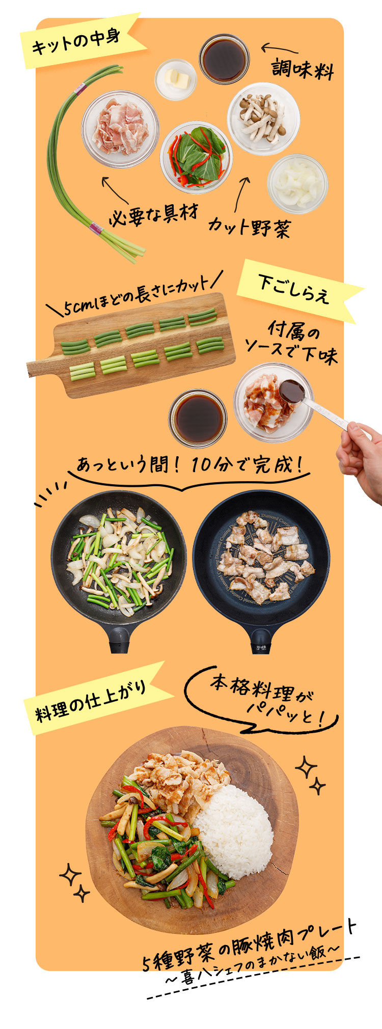 キットの中身 あっという間！10分で完成！ 本格料理がパパッと！