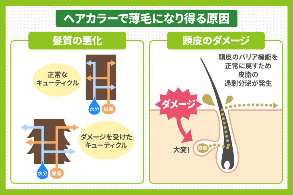 ヘアカラーで薄毛になり得る原因