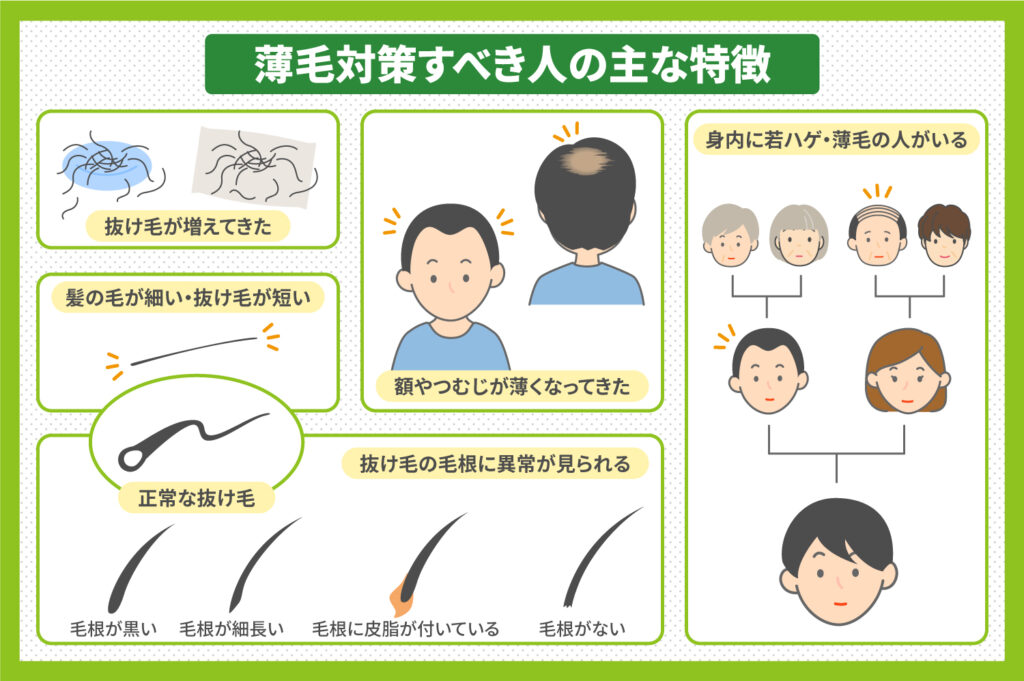 薄毛対策すべき人の主な特徴