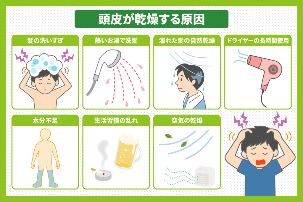 頭皮が乾燥する原因
