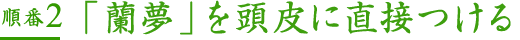 順番2「蘭夢」を頭皮に直接つける