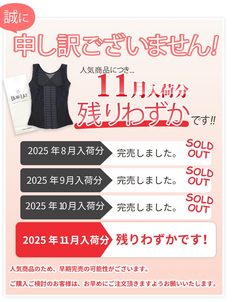 誠に申し訳ございません!人気商品につき...11月入荷分残りわずかです!!