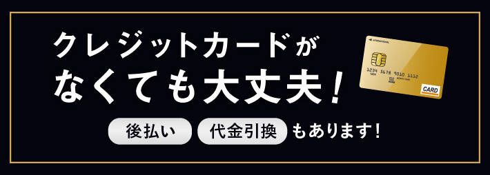 クレジットカードがなくても大丈夫！
