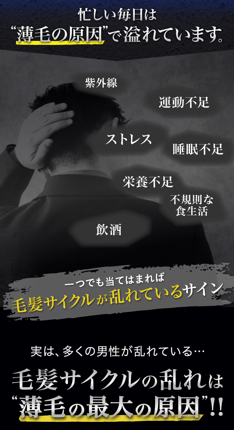 忙しい毎日は薄毛の原因で溢れています