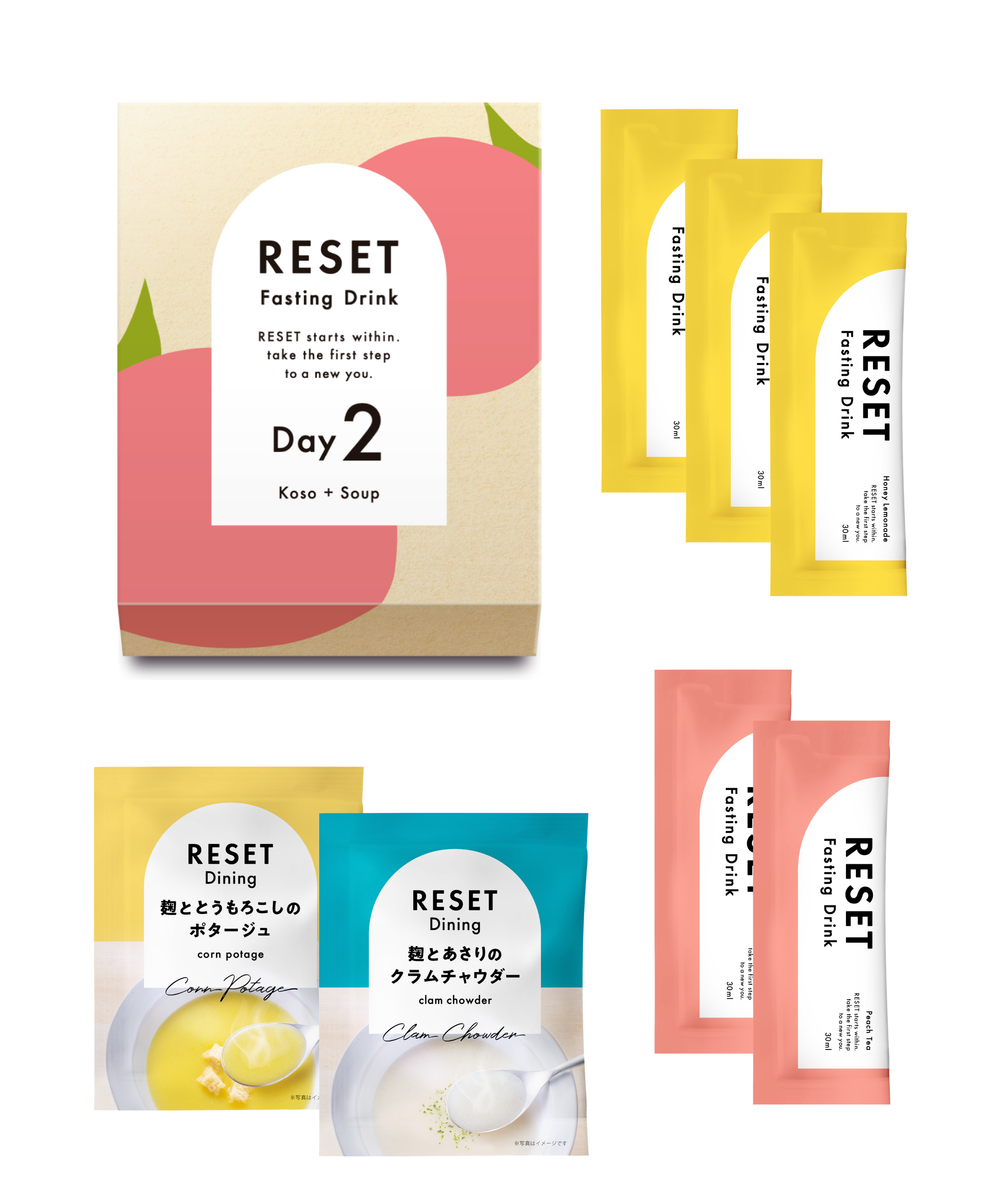 RESET BOX はちみつレモネード&ピーチティー（おまとめセット）