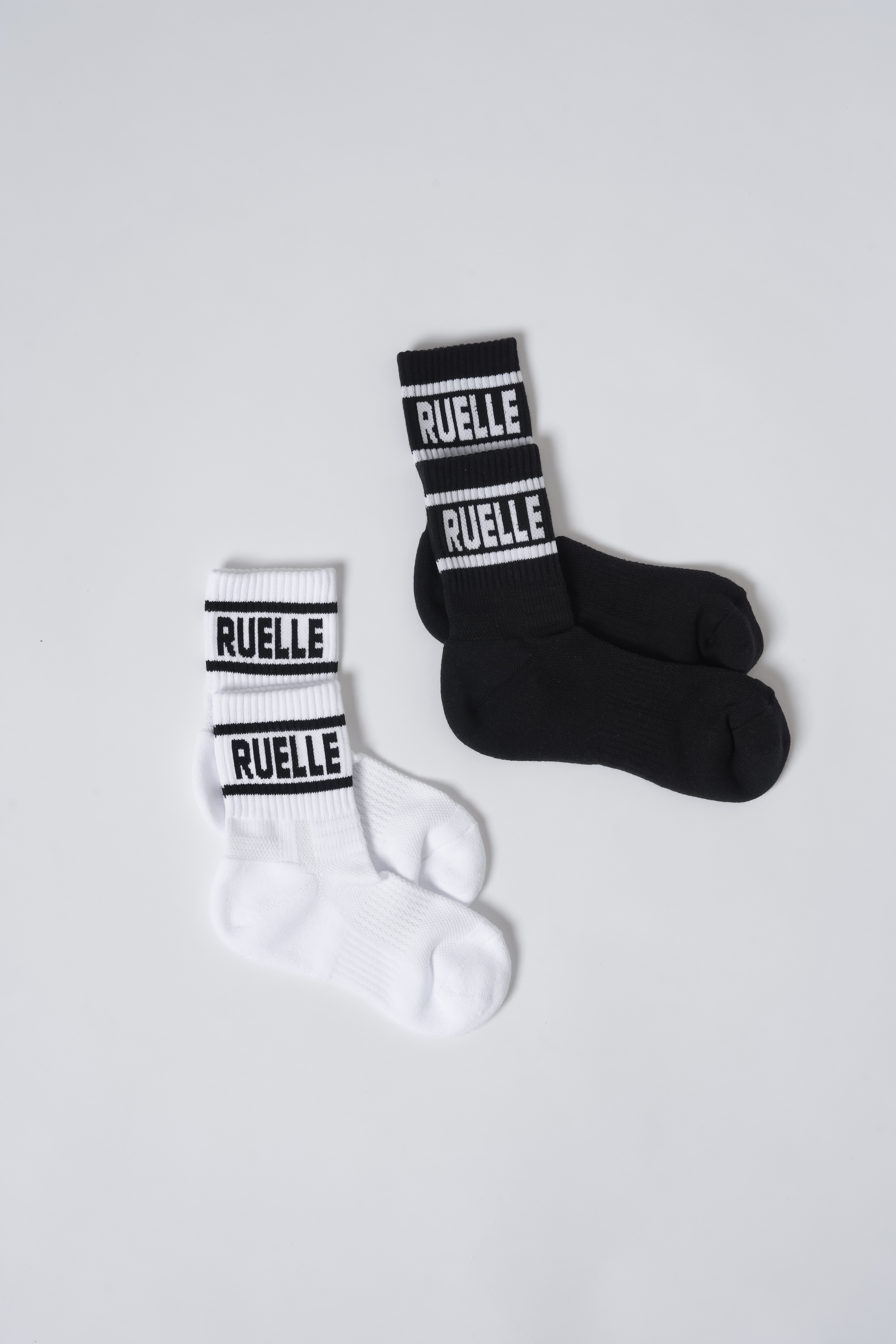 Quarter Crew Socks (2 Pack) SIZE: 22.0-25.5cm, カラー: Black/White