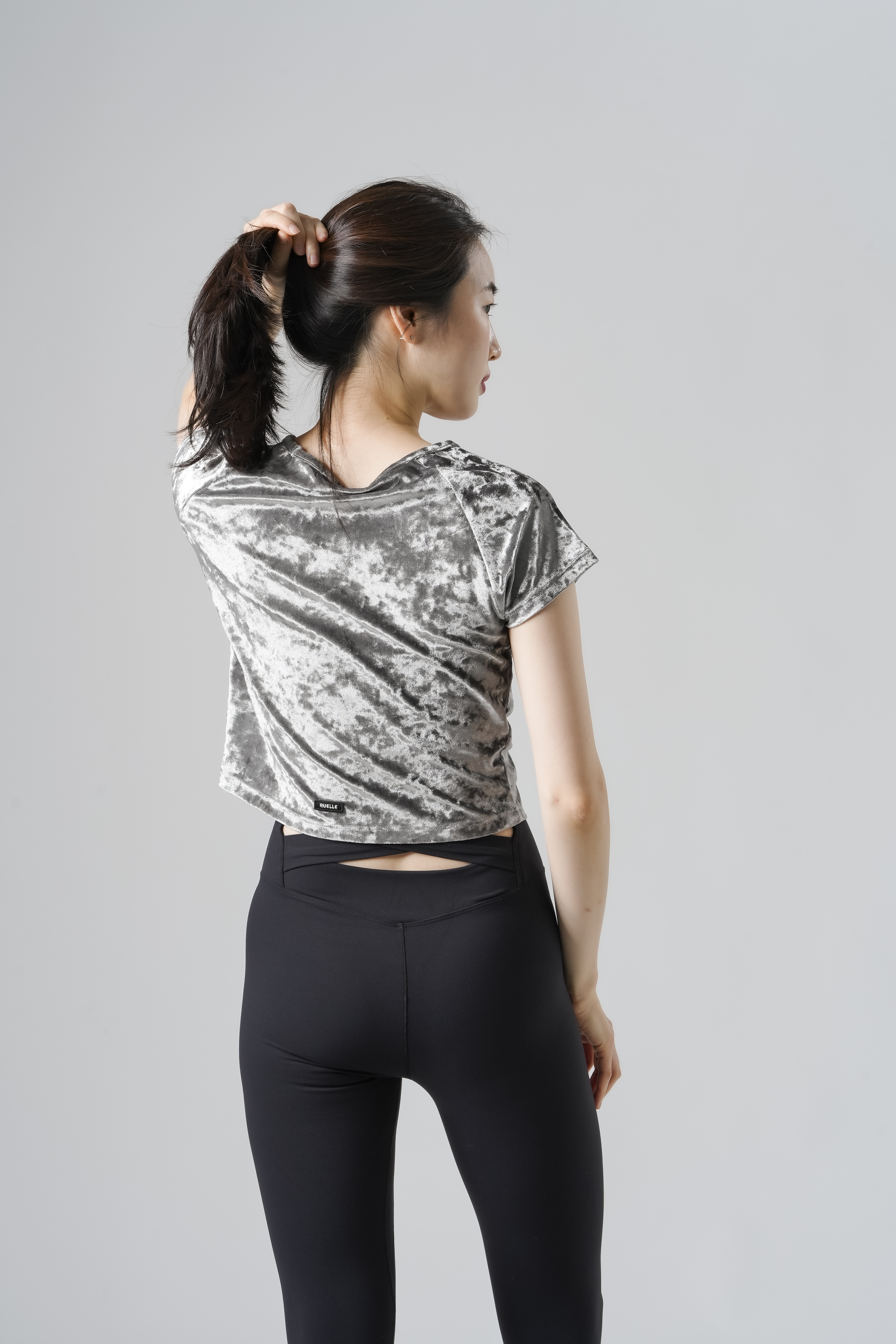 Velour Cropped Tee SIZE: XS, カラー: Silver