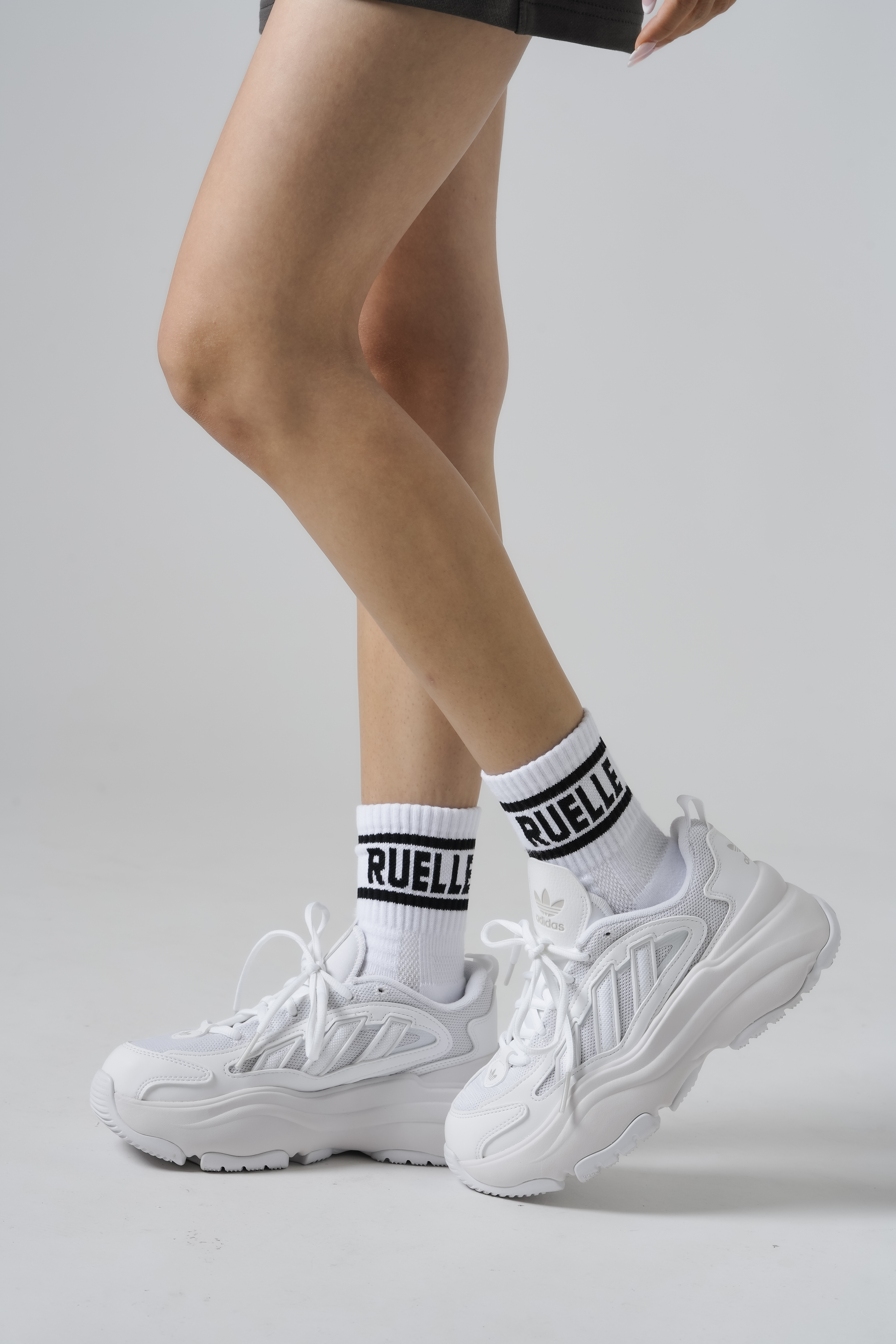 Quarter Crew Socks (2 Pack) SIZE: 22.0-25.5cm, カラー: Black/White