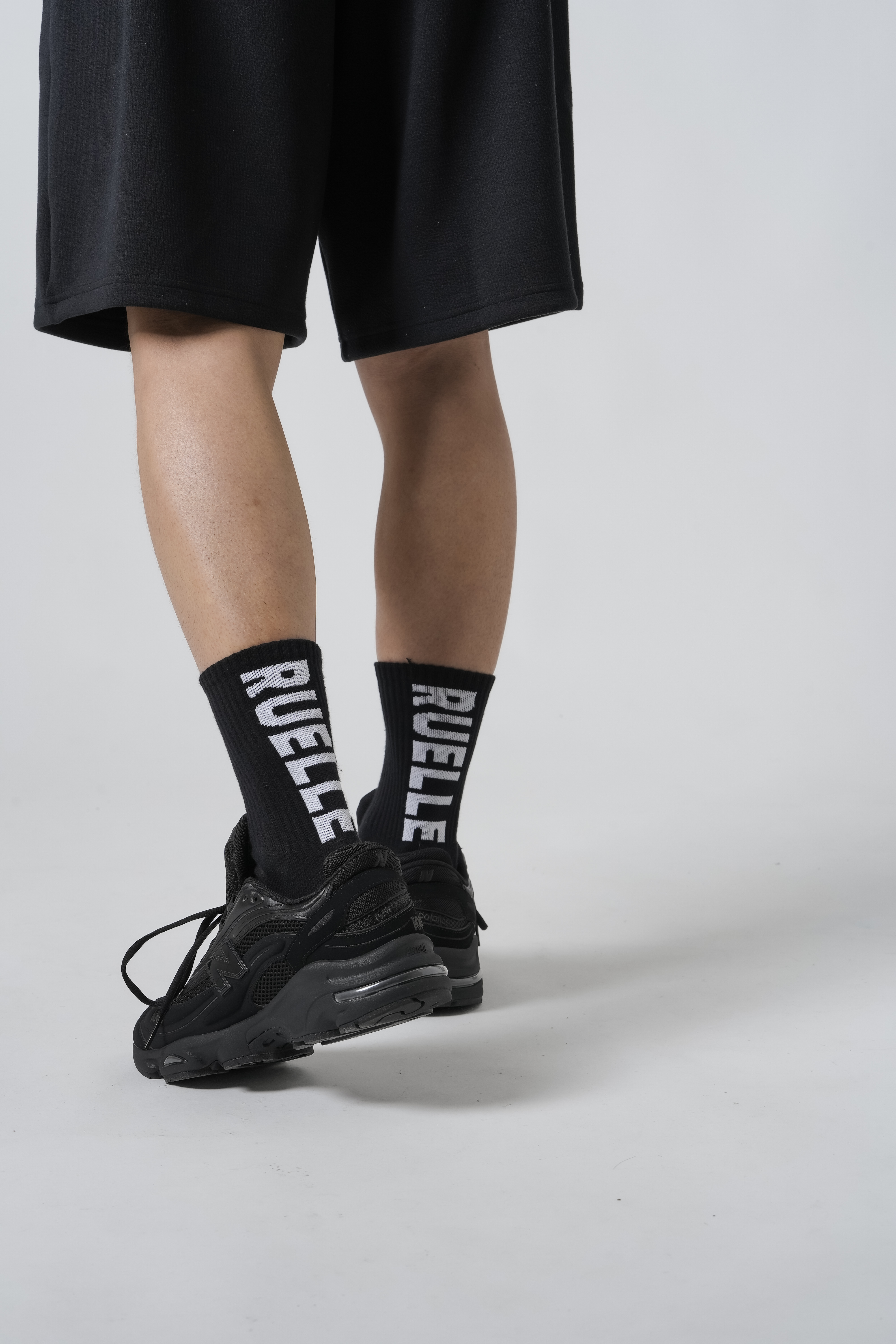 Back-Logo Crew Socks (2 Pack) SIZE: 22.0-25.5cm, カラー: Black/White