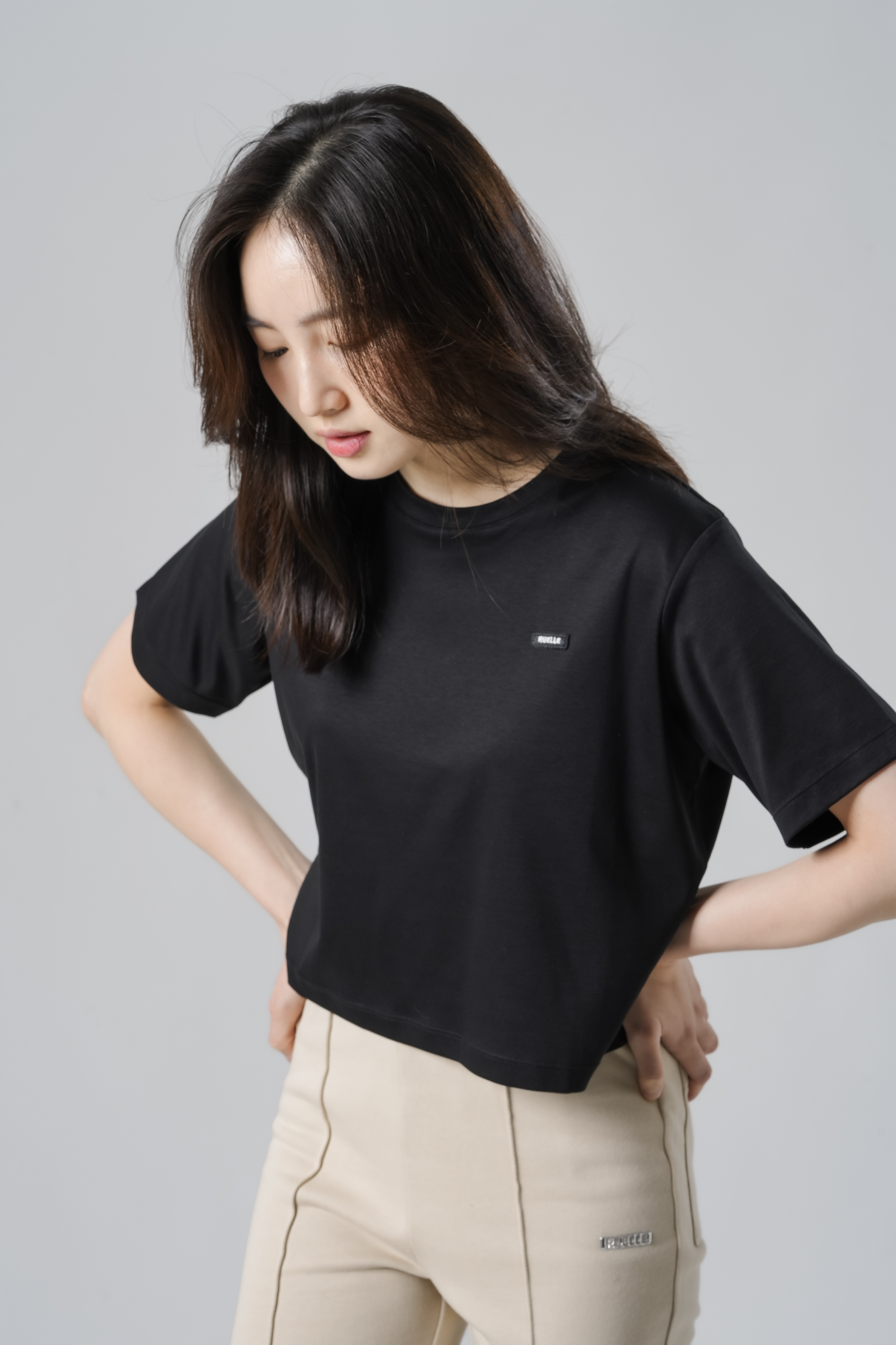 Wappen Cropped Tee SIZE: XS, カラー: Black