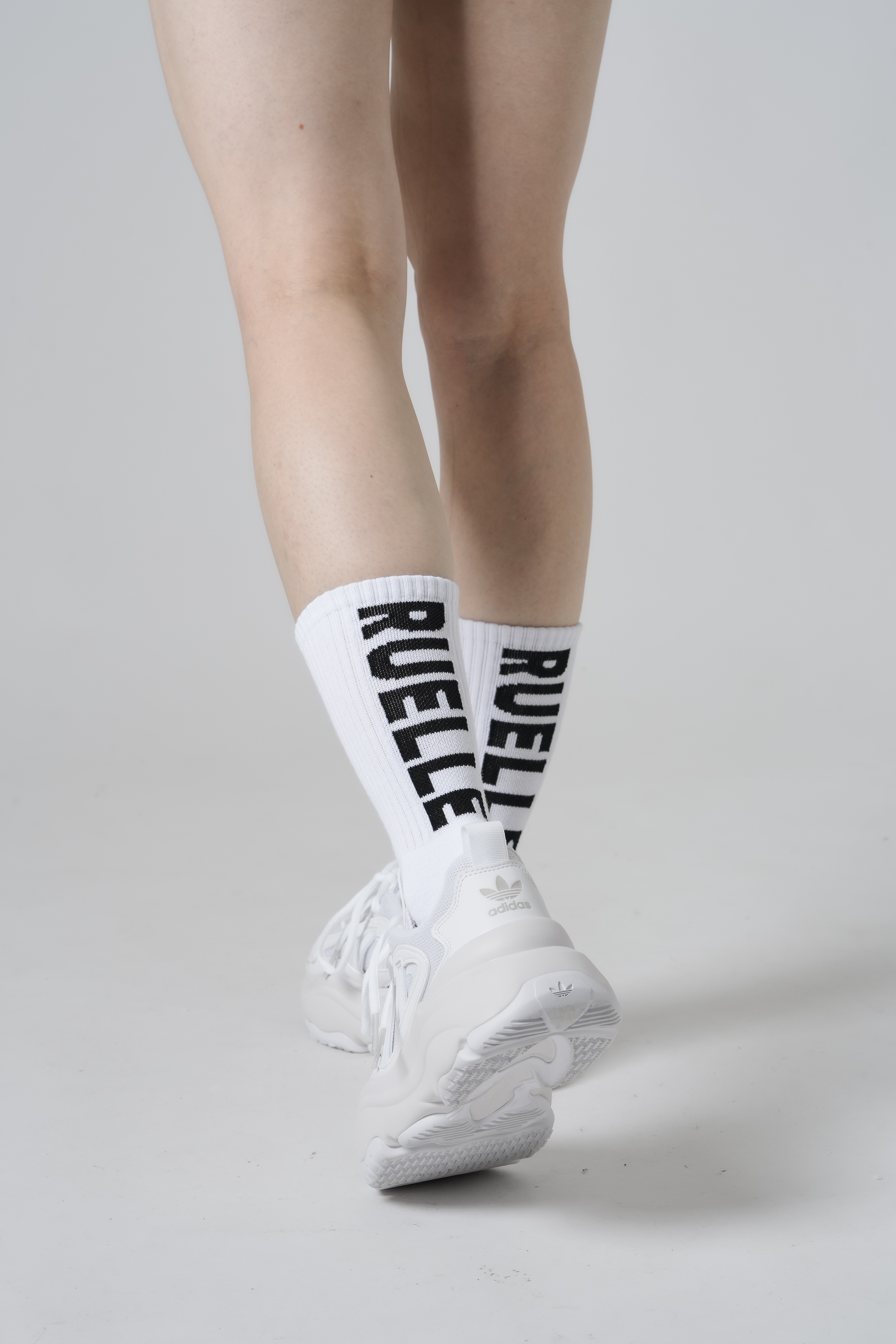 Back-Logo Crew Socks (2 Pack) SIZE: 22.0-25.5cm, カラー: Black/White