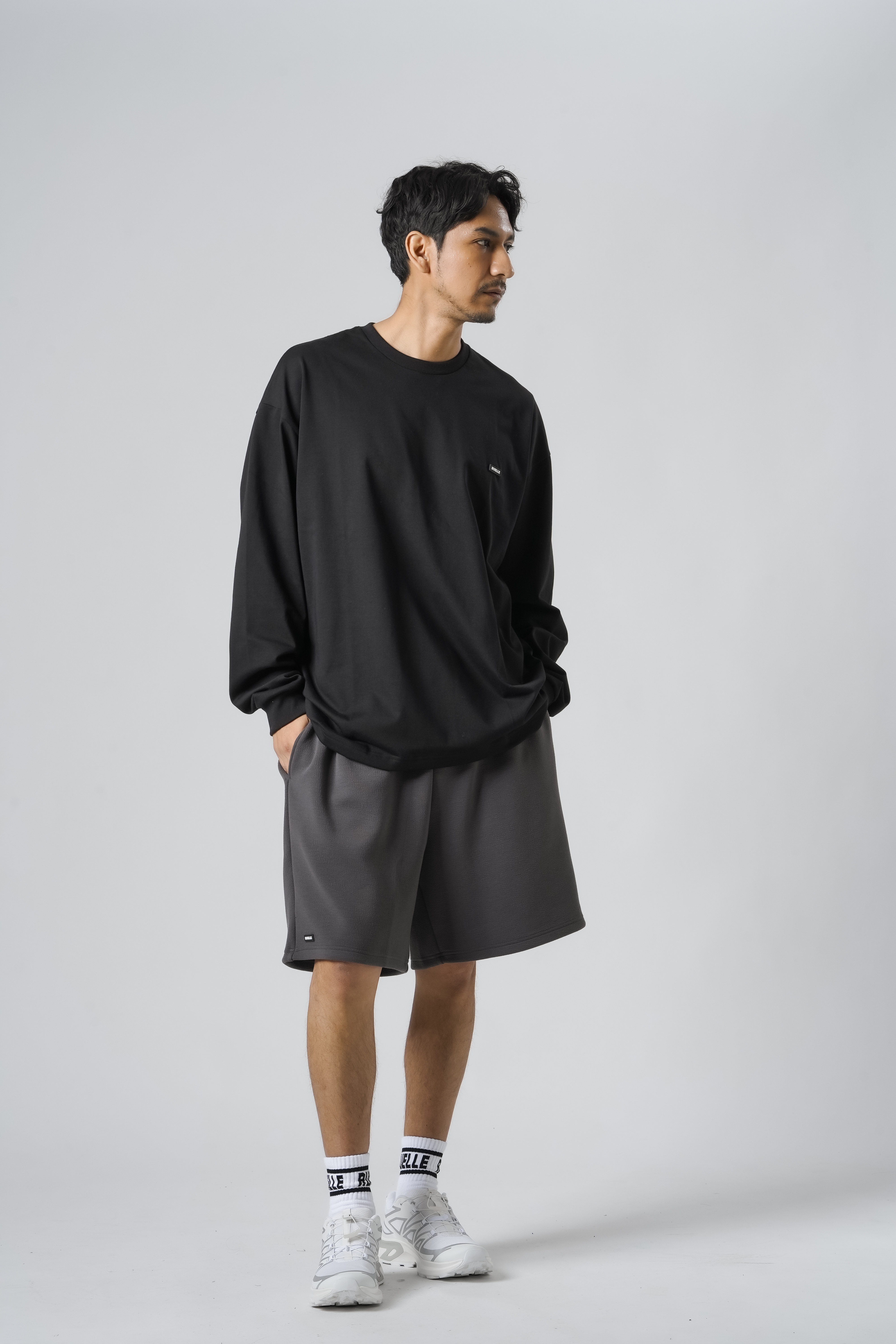 R-Logo Longsleeve SIZE: M, カラー: Black
