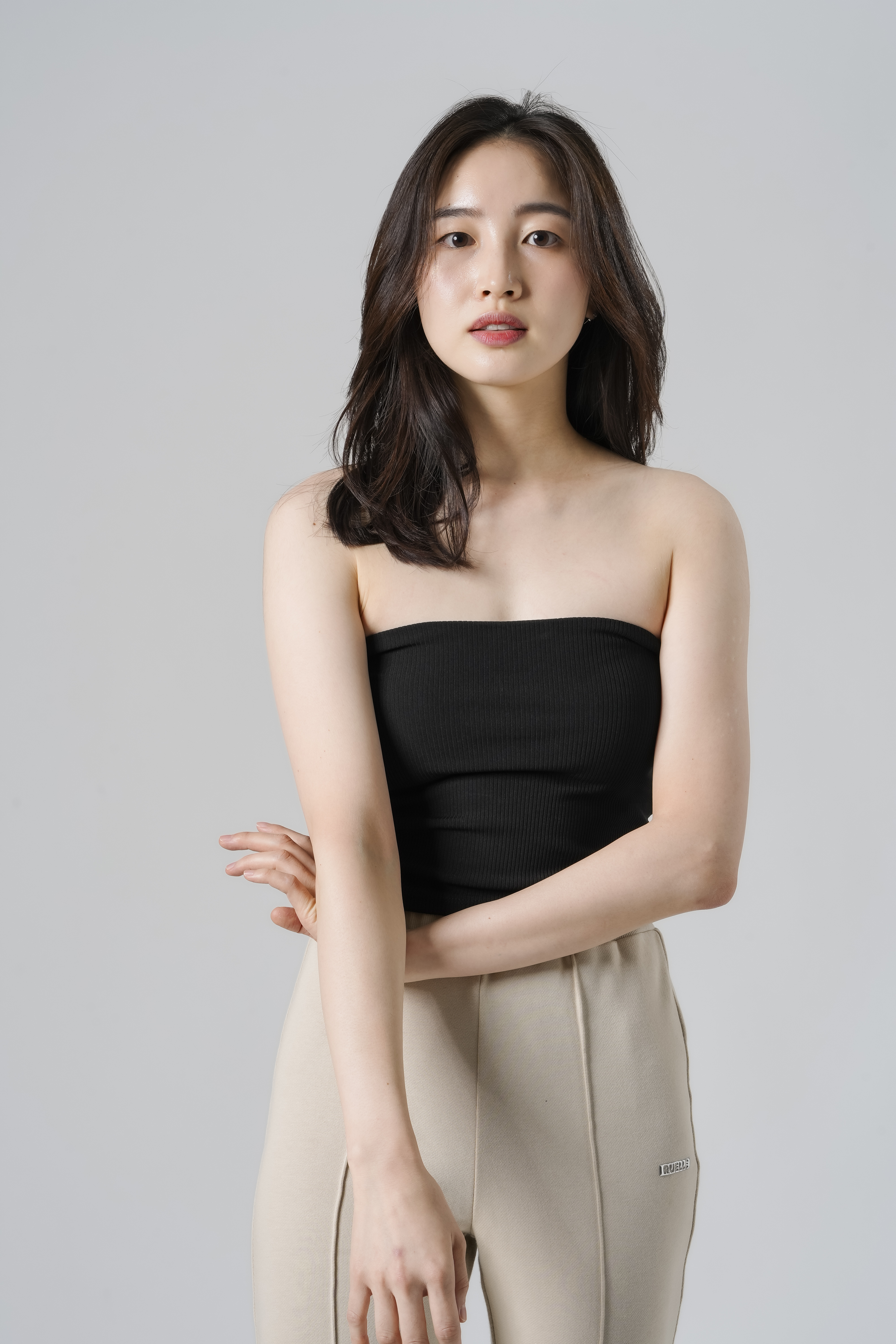 Ribbed Tube Top SIZE: XS, カラー: Black
