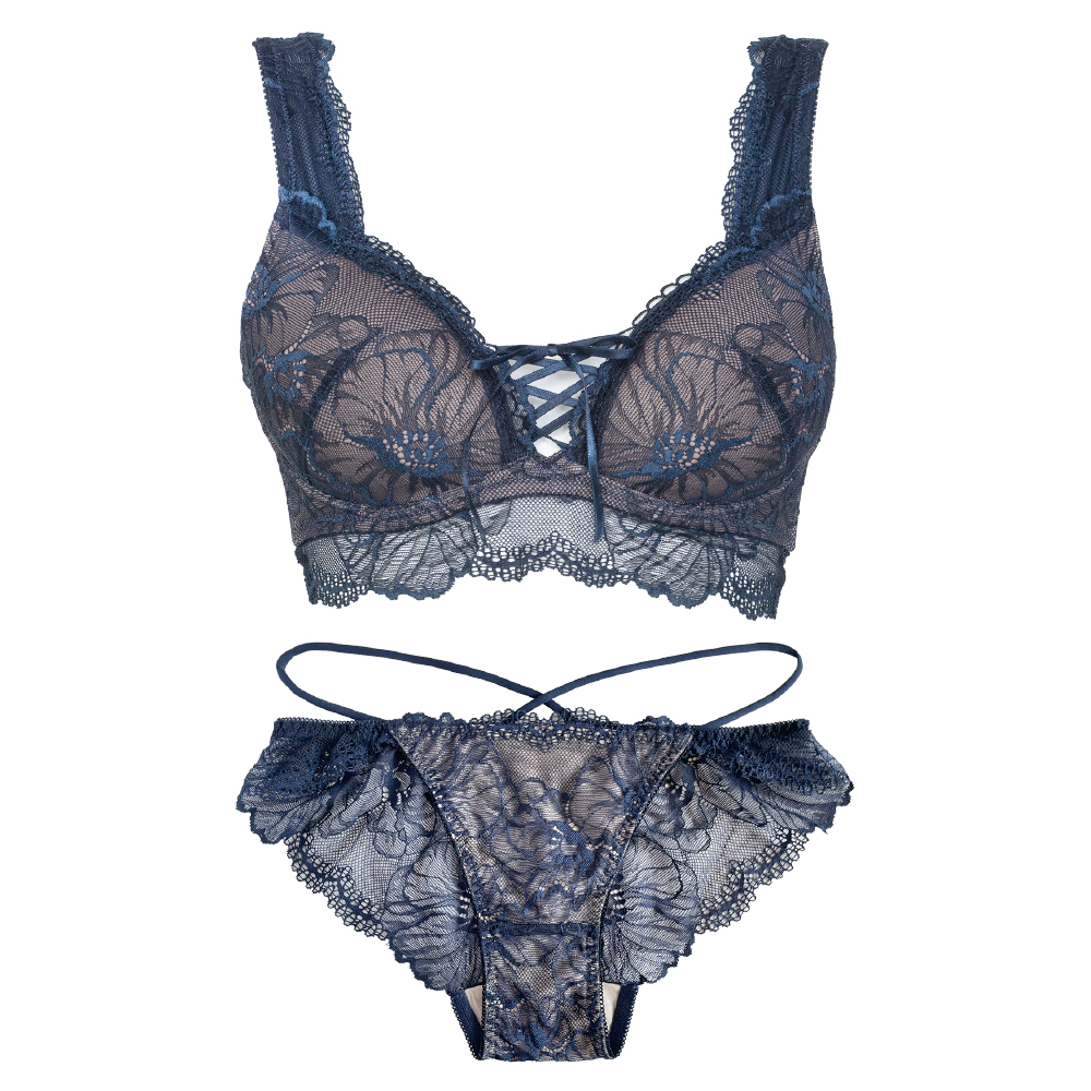 リライトブラショーツセット カラー: ネイビー, ブラサイズ: S, ショーツサイズ: ノーマルM