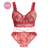 リライトブラ＆選べるショーツセット ピオニーレッド