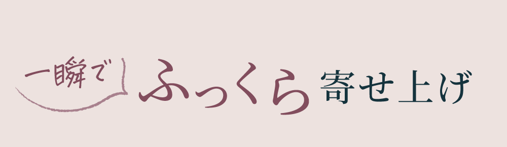 一瞬でふっくら寄せ上げ