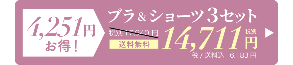 リライトブラ＆ショーツセット 一番人気の3セット購入はこちら