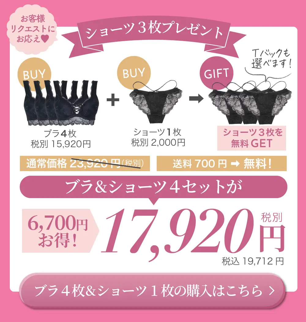 リライトブラ 新色発売記念！ショーツ3枚もらえる特別セット