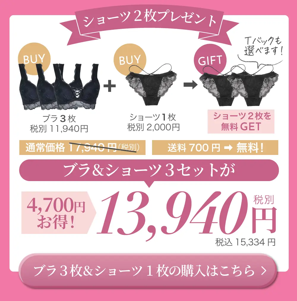 リライトブラ 新色発売記念！ショーツ2枚もらえる特別セット