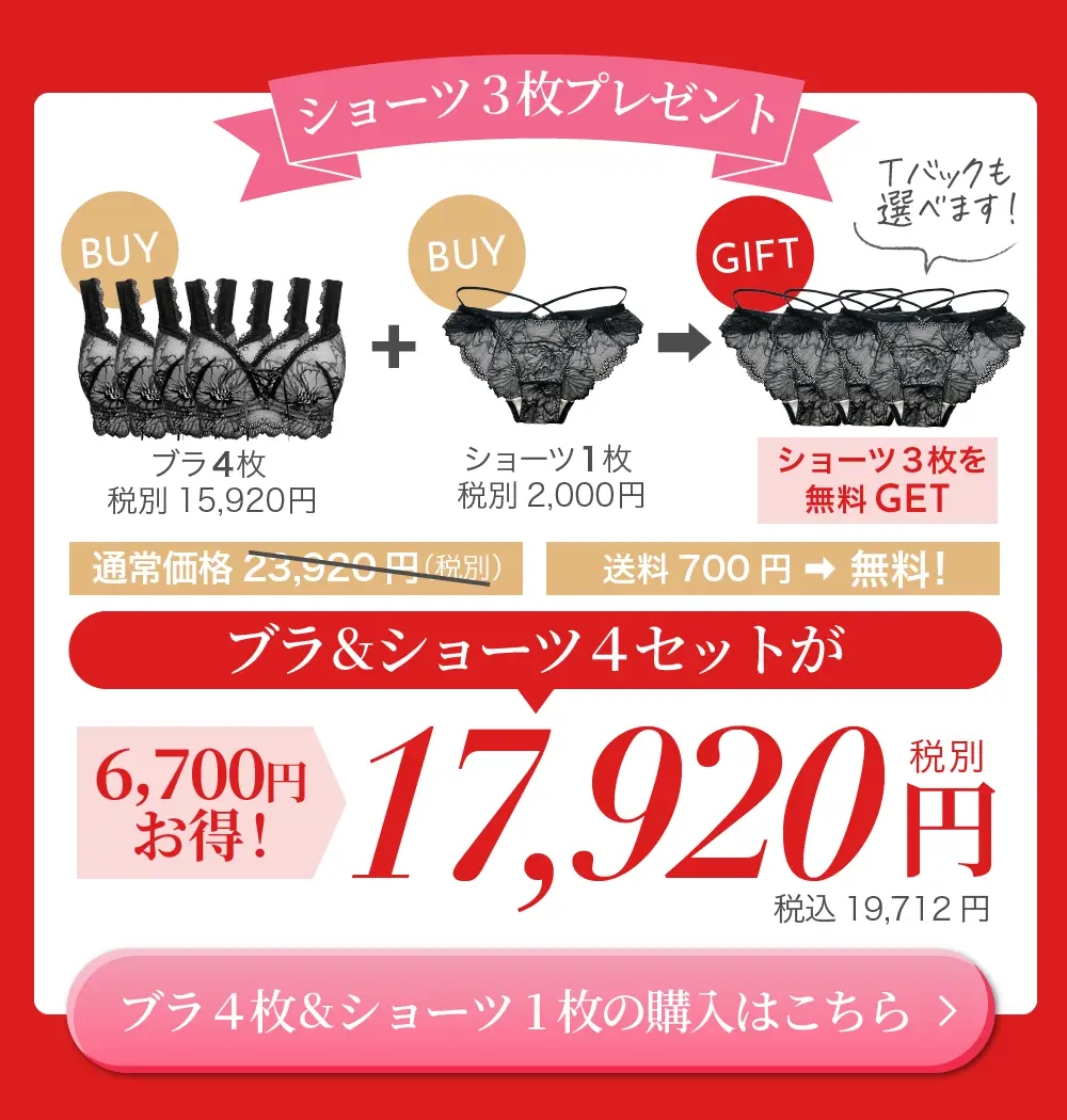 リライトブラ 新色発売記念！ショーツ3枚もらえる特別セット