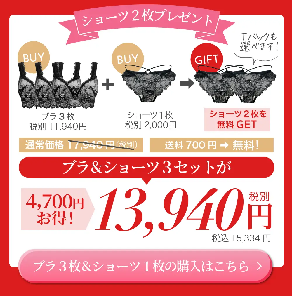 リライトブラ 新色発売記念！ショーツ2枚もらえる特別セット