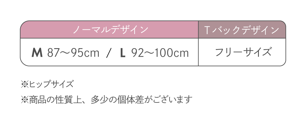 リライトショーツサイズ表