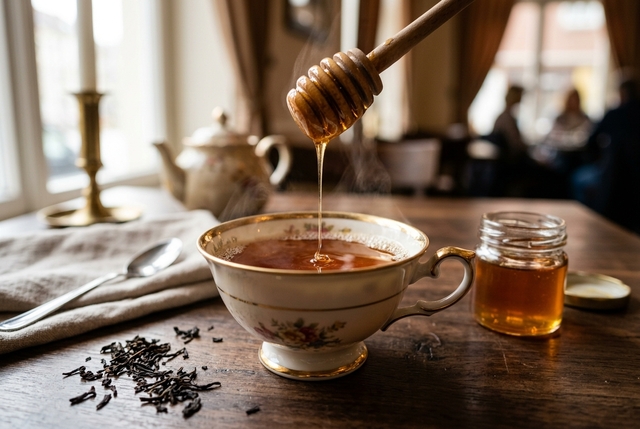 紅茶にはちみつを入れると黒くなる理由