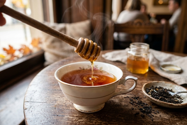 紅茶にはちみつを入れると黒くなる理由
