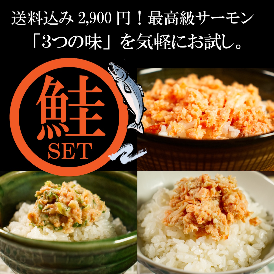 【送料無料】鮭の３種食べ比べセット（各２袋・計６点入り）