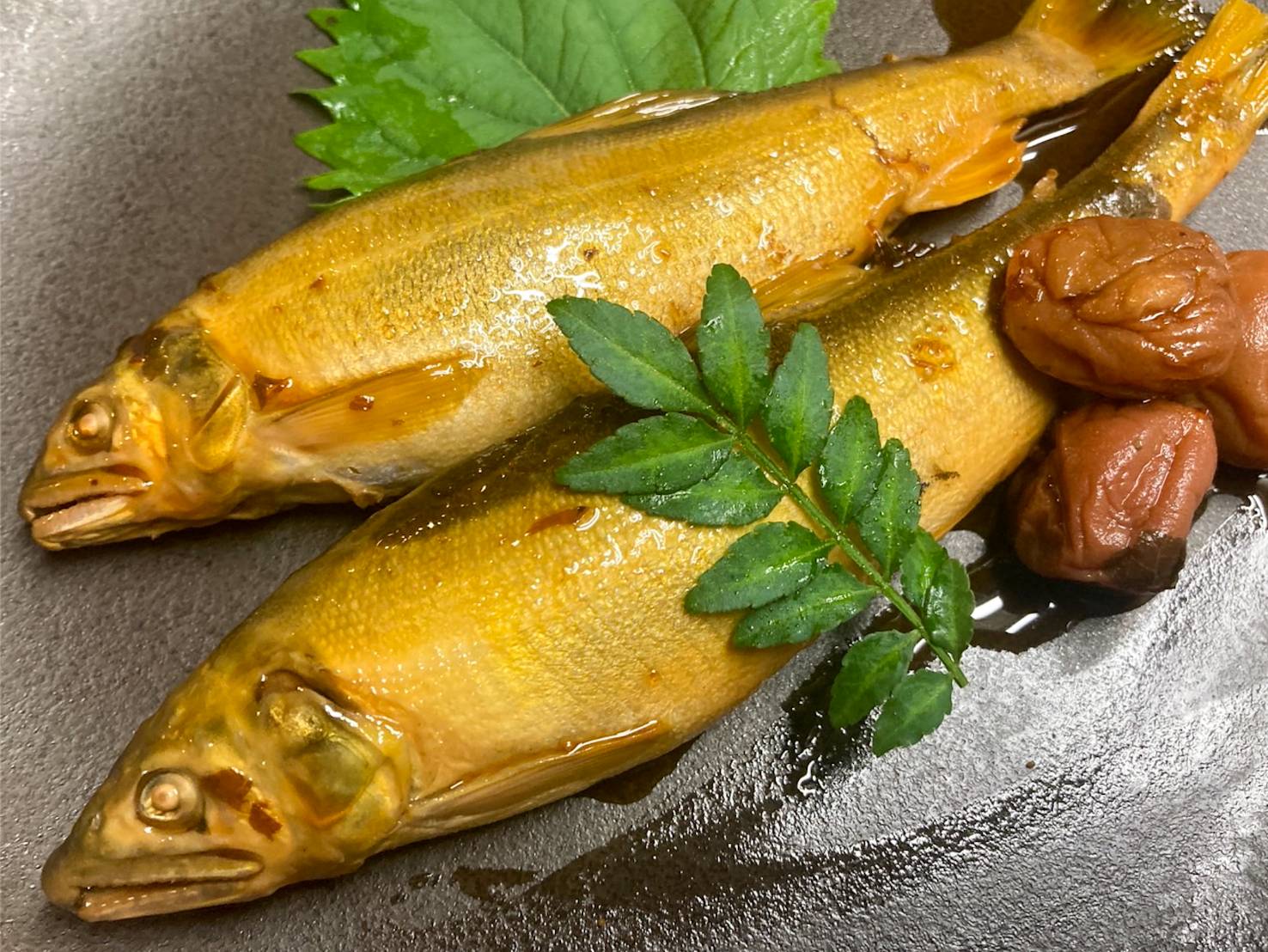【魚匠の逸品】子持あゆの梅甘露煮(2尾入り)