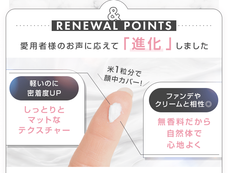 愛用者様のお声に応えて「進化」しました