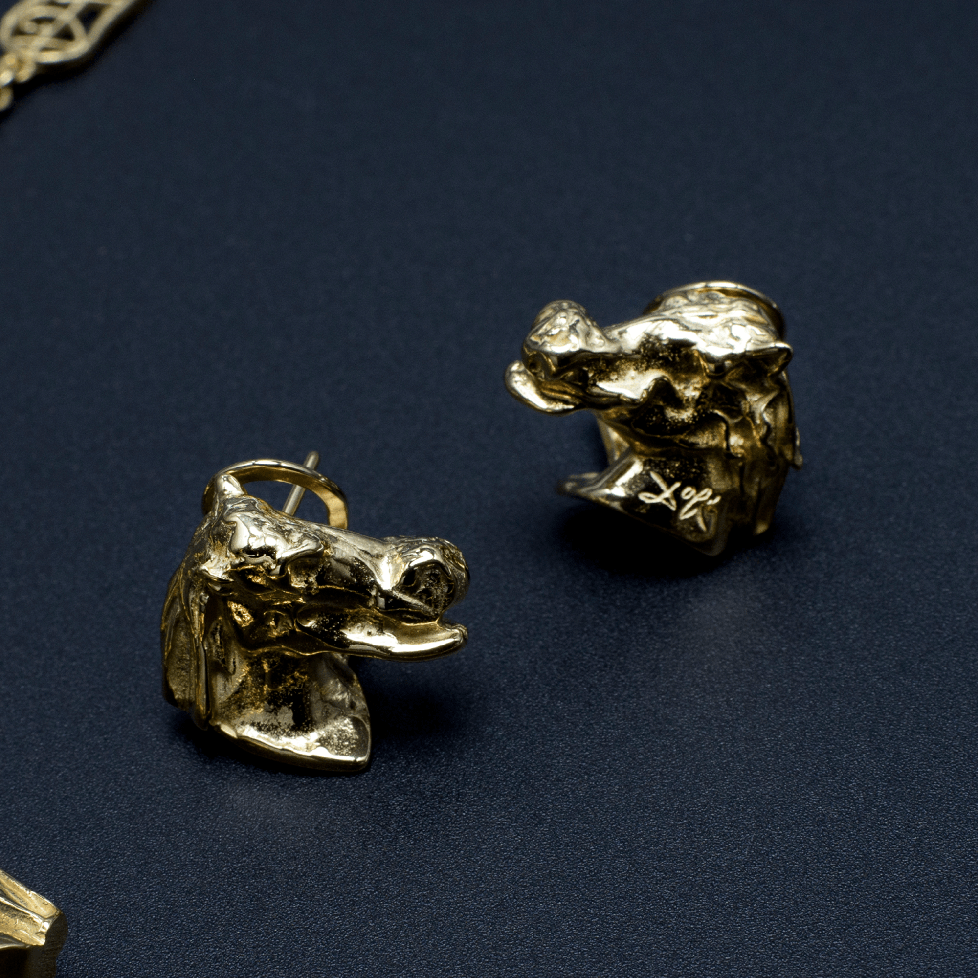 Head Horse EARRINGS GOLD