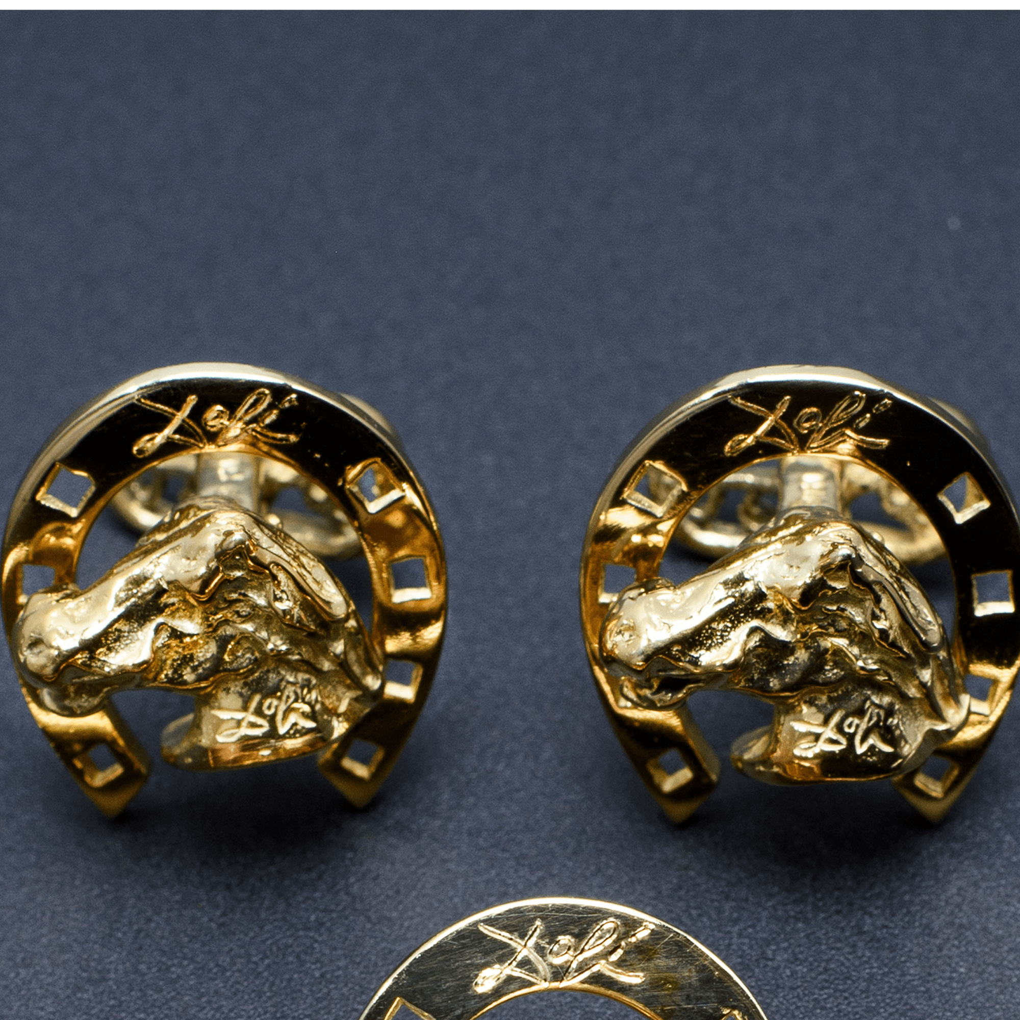 Head Horse CUFFLINK GOLD 1