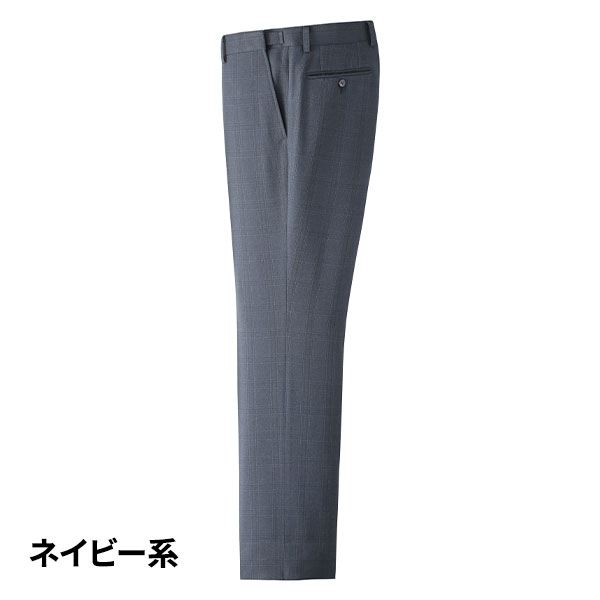 HUNTINGTON CLUB アジャスター付チェック柄ノータックスラックス 310-5101 1着