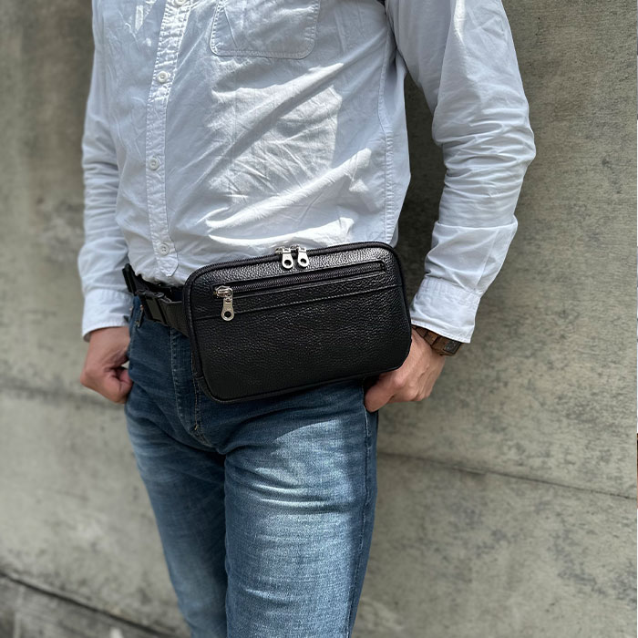 平野 サドル 姫路製牛革ウエストポーチ 日本製 25966-01 1個