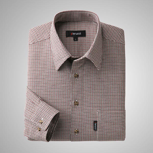 ピエルッチ ウール入り千鳥柄シャツ2色組 GV-068 1セット(2枚:2色×各1枚)