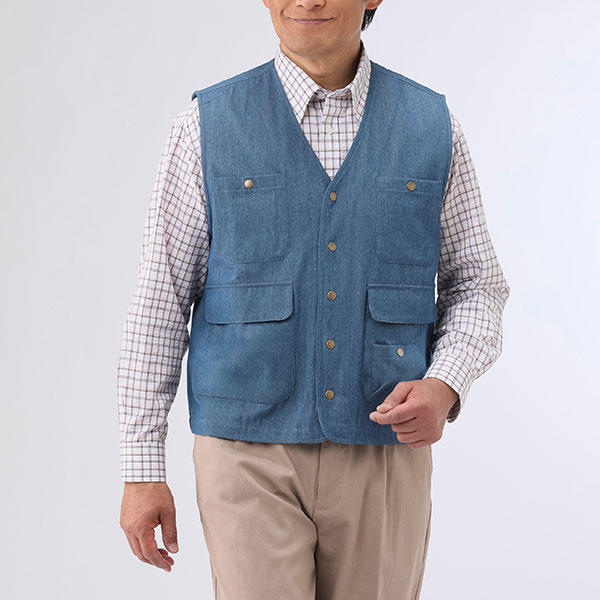 Pierucci（ピエルッチ） 5ポケットデニムベスト2色組 AS-0730 1セット