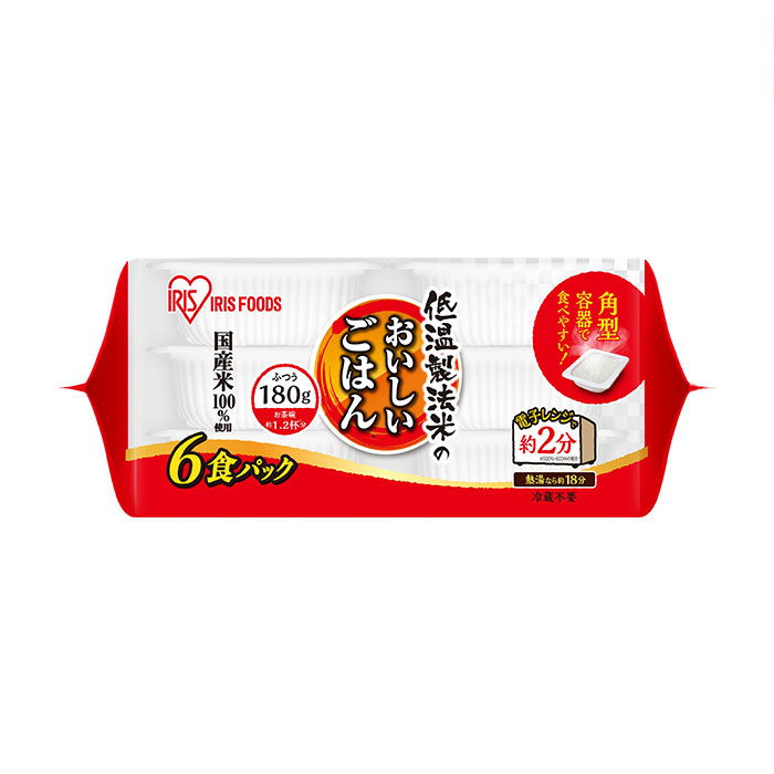 アイリスフーズ 低温製法米のおいしいごはん国産米100％ 180g×24食 1セット（180g×6p×4セット）