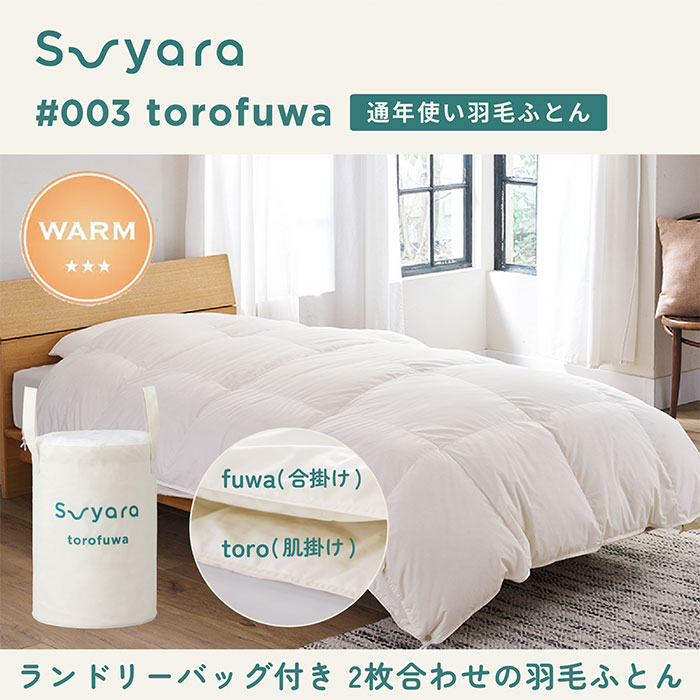 nishikawa 西川 SUYARA スヤラ torofuwa（とろふわ） 洗える羽毛掛けふとん ダック （通年羽毛ふとん）シングルロング KA05301603 1個