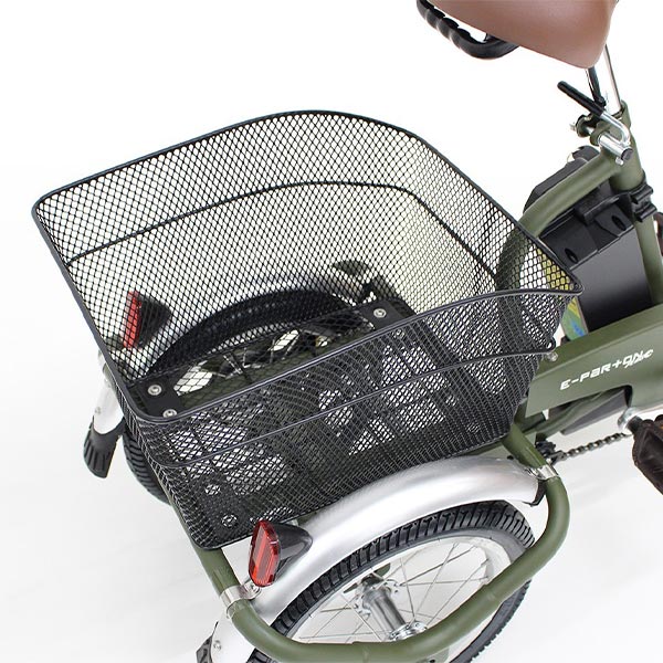 ミムゴ e-parton PLUS 【前後カゴカバー付き】ノーパンク 電動アシスト三輪自転車 ロータイプ 18インチ BEPN18PN 1台