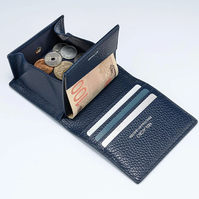 ミラグロ piatto イタリアンシュリンクレザー・薄型コンパクト財布 CA-SP-669 1個