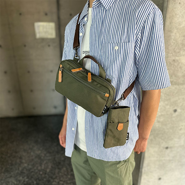 【産経限定】鞄の國 帆布マルチ3WAYショルダー＆ネックポーチ(セット) 72487/72488 各1点