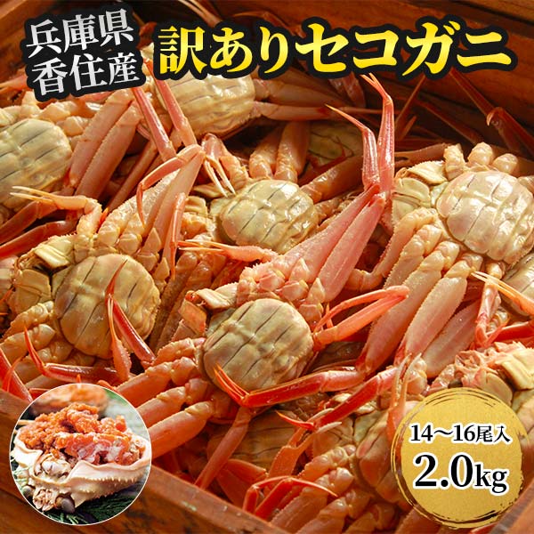 【訳あり】 アイブリッジ 兵庫県香住産 セコガニ 2kg 1kg（約7〜8尾入）×2箱