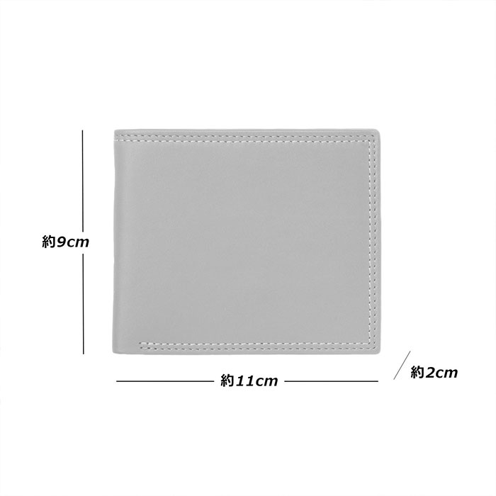 ミラグロ 牛革キップレザー・ダブルステッチ2つ折り財布 SL-CD-3046 1個