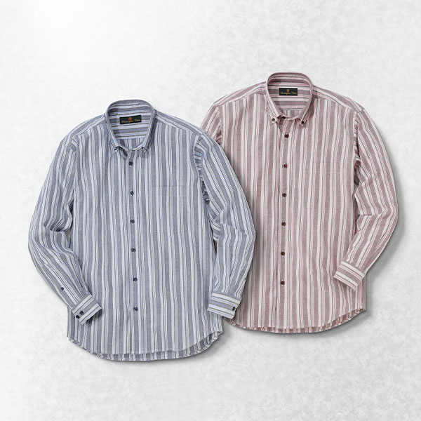 HUNTINGTON CLUB ストレッチネル長袖ボタンダウンシャツシャツ2色セット 318-65150K 1セット(2枚:2色×各1枚)