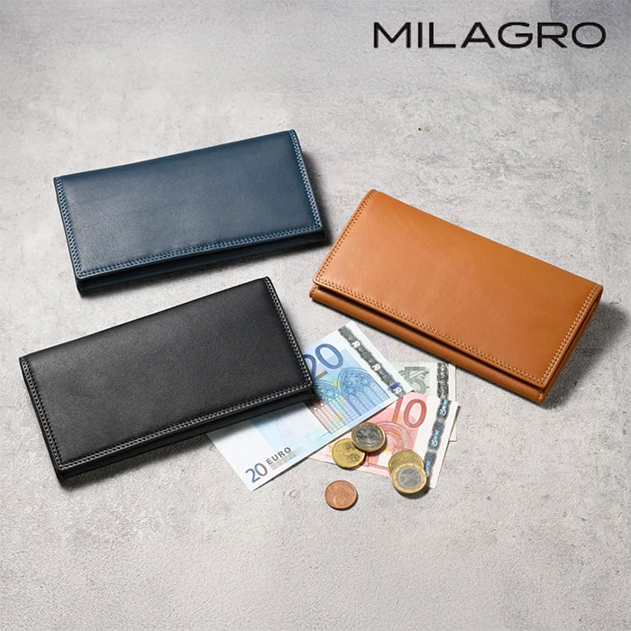 ミラグロ 牛革キップレザー・ダブルステッチ長財布 SL-CD-2925 1個