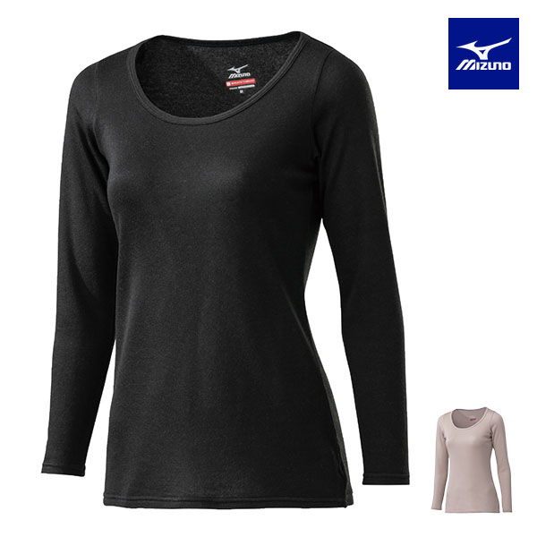 【アウトレット】 ミズノ ブレスサーモ レディース アンダーウエア 中厚ソフト for Daily ラウンドネック9分袖シャツ C2JAA821 1枚